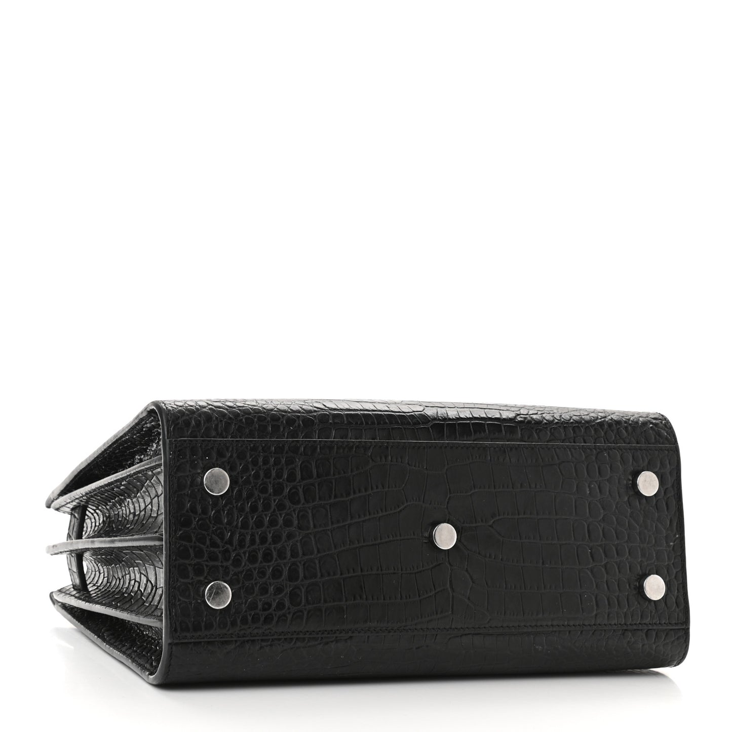 Calfskin Crocodile Embossed Baby Sac De Jour Black