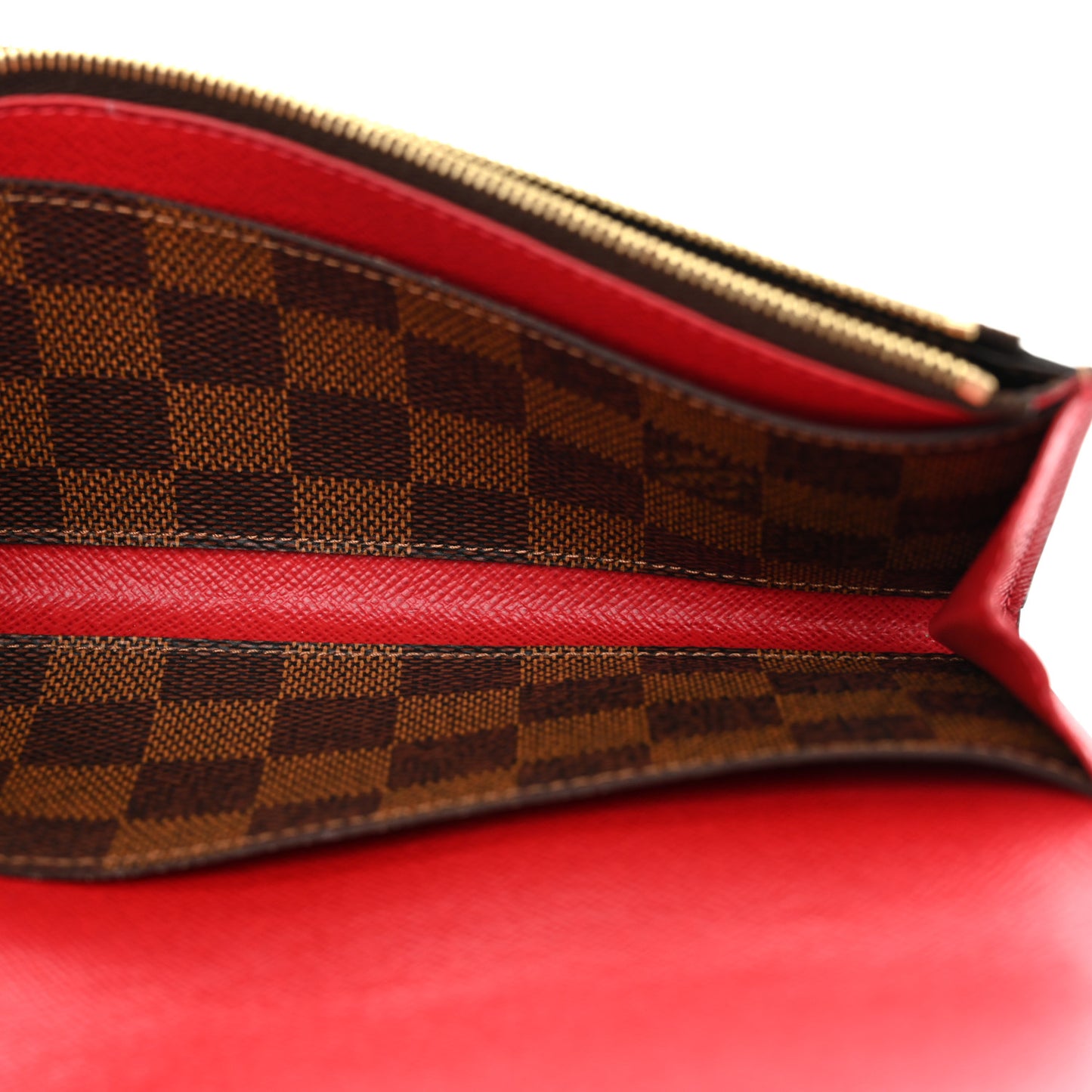 Damier Ebene Emilie Wallet Red