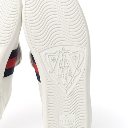 Gucci Calfskin Ayers Blind For Love Embroidered Womens Ace Sneakers 37 White 9 of 10