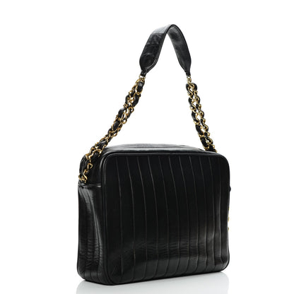 Chanel Lambskin Vertical Quilted Flap Camera Case Black 3 of 9