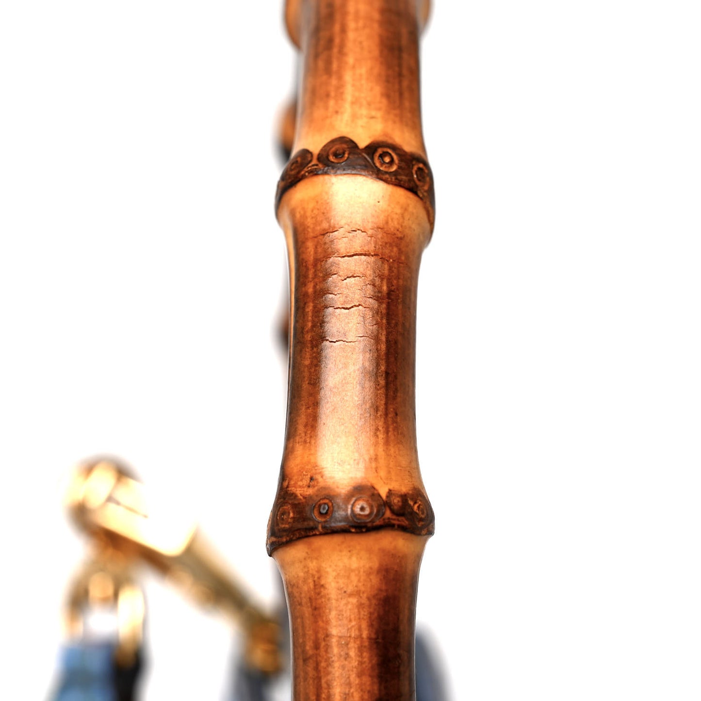 Calfskin Bamboo Web New Flora Small Nymphaea Top Handle Bag Azure