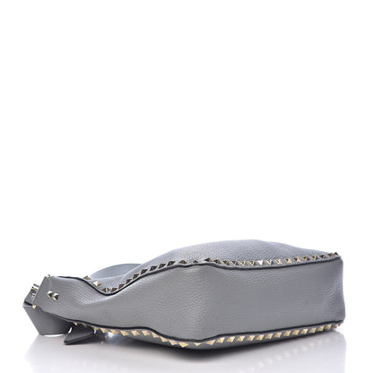 Valentino Garavani Pebbled Calfskin Small Rockstud Flip-Lock Messenger Bag Light Stone 4 of 11