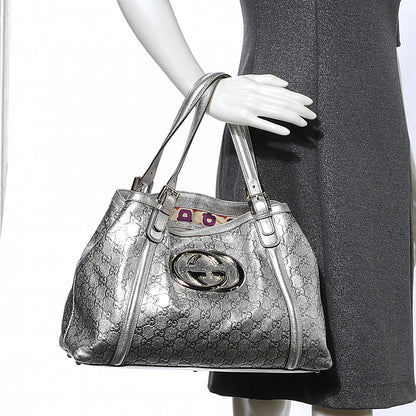 Gucci Guccissima Britt Medium Tote Silver 2 of 9