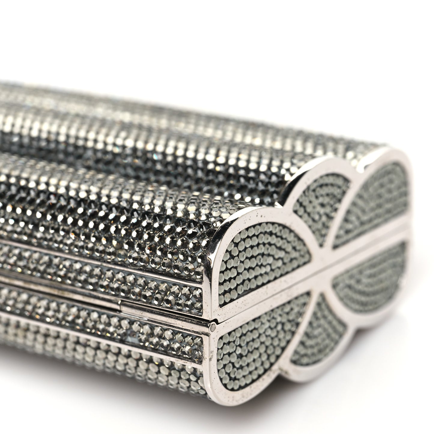 Swarovski Crystal Minaudiere Clutch Silver