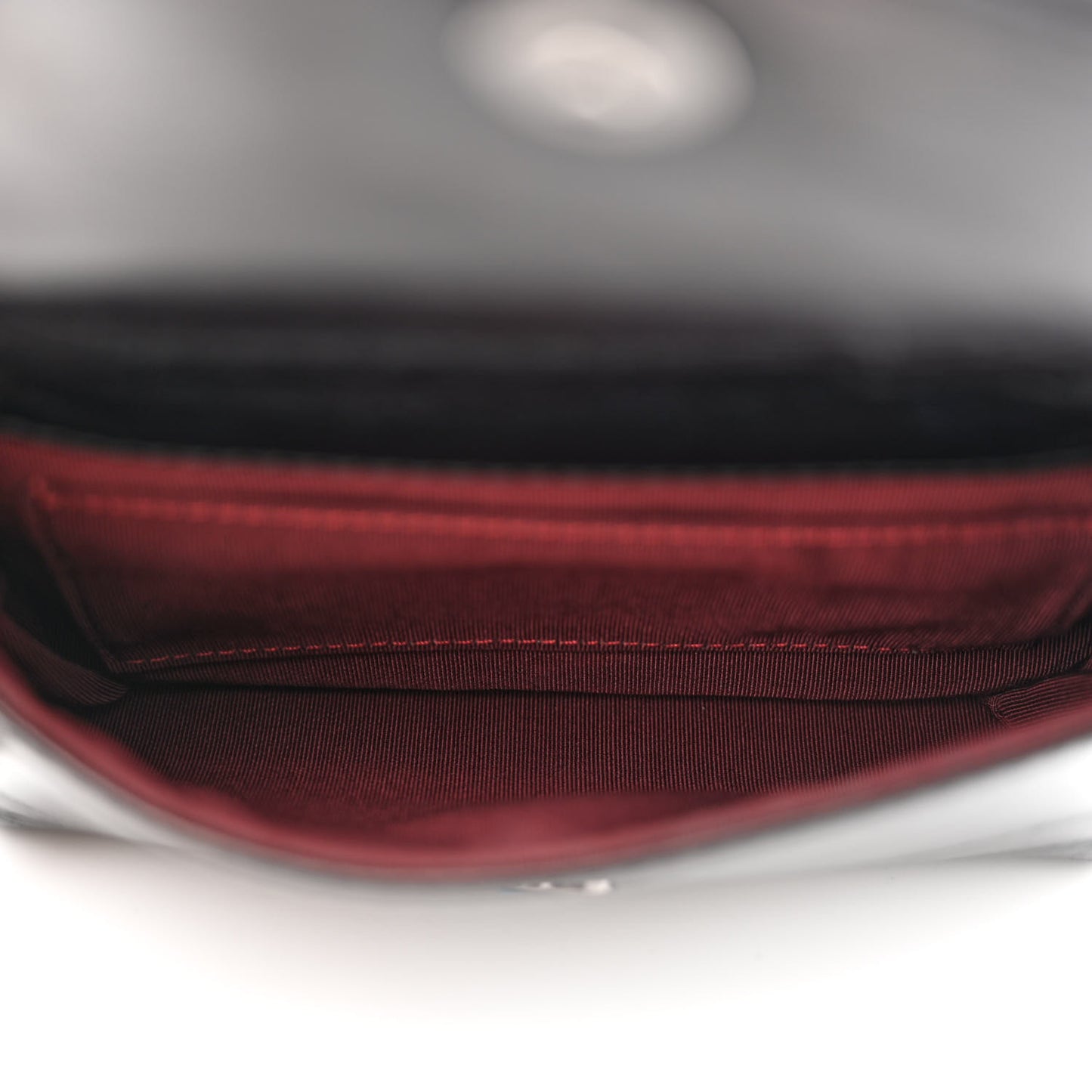 Aged Calfskin Quilted Double Sided Flap Black