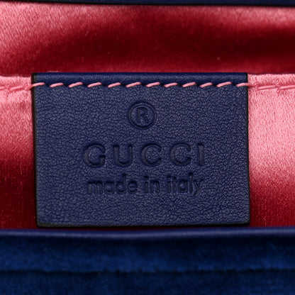 Gucci Velvet Matelasse Mini GG Marmont Shoulder Bag Cobalt Blue 6 of 11