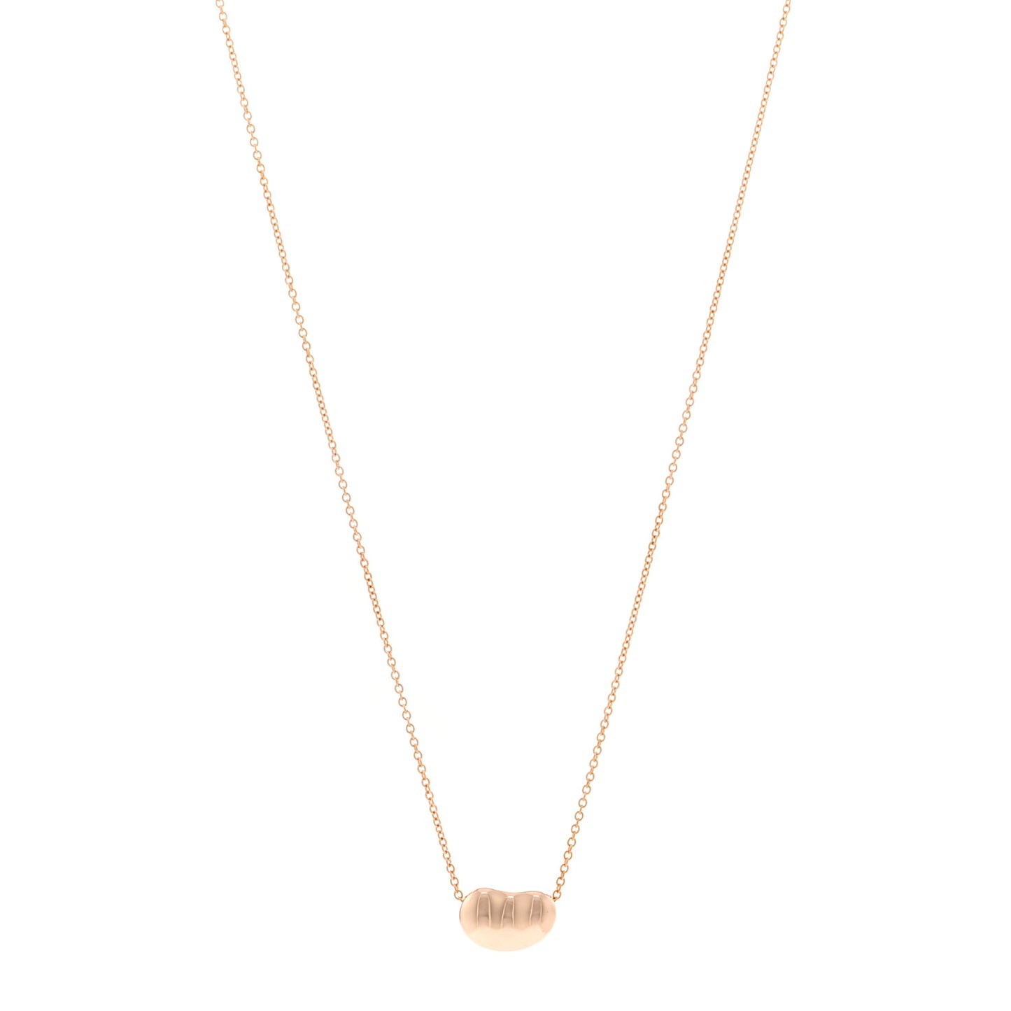 18K Rose Gold 12mm Elsa Peretti Bean Pendant Necklace