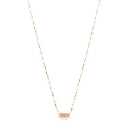 Tiffany 18K Rose Gold 12mm Elsa Peretti Bean Pendant Necklace 1 of 5