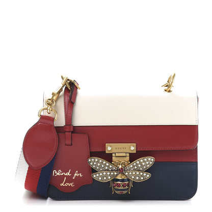 Gucci Calfskin Sylvie Web Queen Margaret Shoulder Bag Blue Agata Hibiscus Red Mystic White 1 of 14