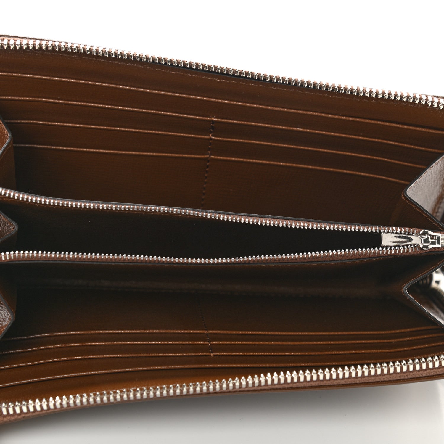 Balenciaga X GUCCI GG Monogram Azalea Calfskin Neo Classic Zip Around Wallet Beige Ebony Brown Sugar 5 of 7
