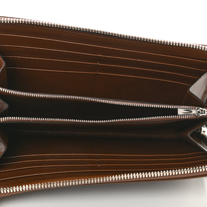 Balenciaga X GUCCI GG Monogram Azalea Calfskin Neo Classic Zip Around Wallet Beige Ebony Brown Sugar 10 of 14
