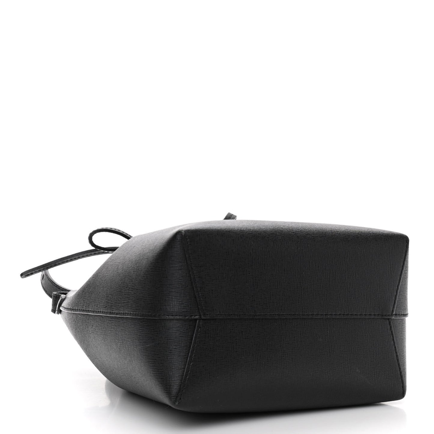 Calfskin Mini Bucket Bag Black Flamma