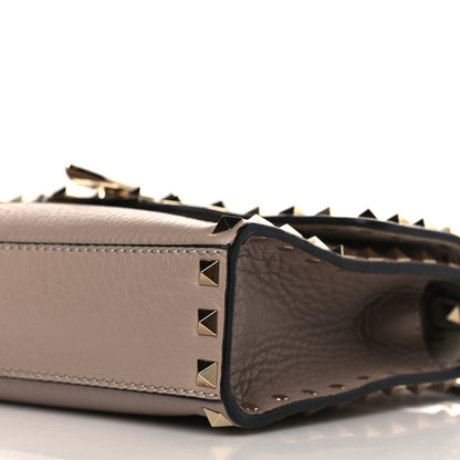 Valentino Garavani Pebbled Calfskin Medium Rockstud Flip Lock Crossbody Bag Poudre 8 of 8