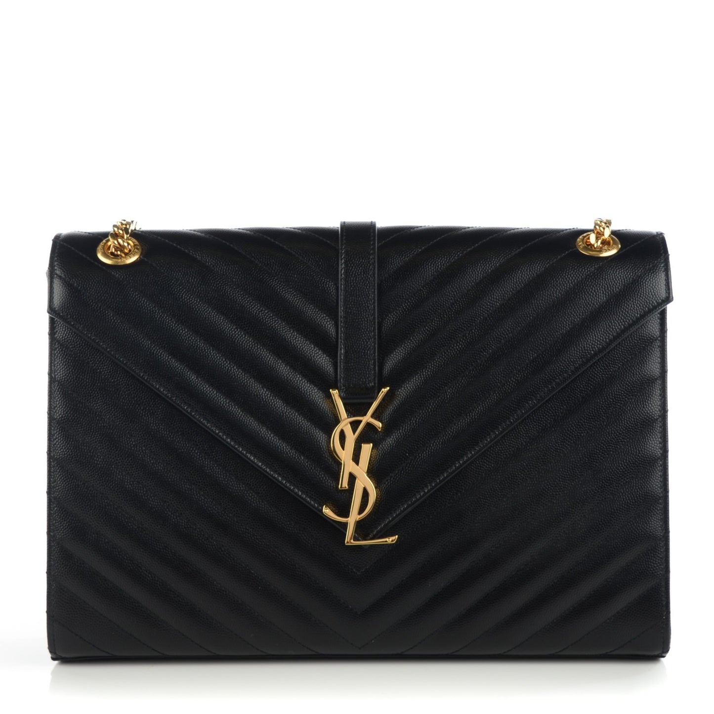 Grain De Poudre Matelasse Chevron Large Monogram Satchel Black