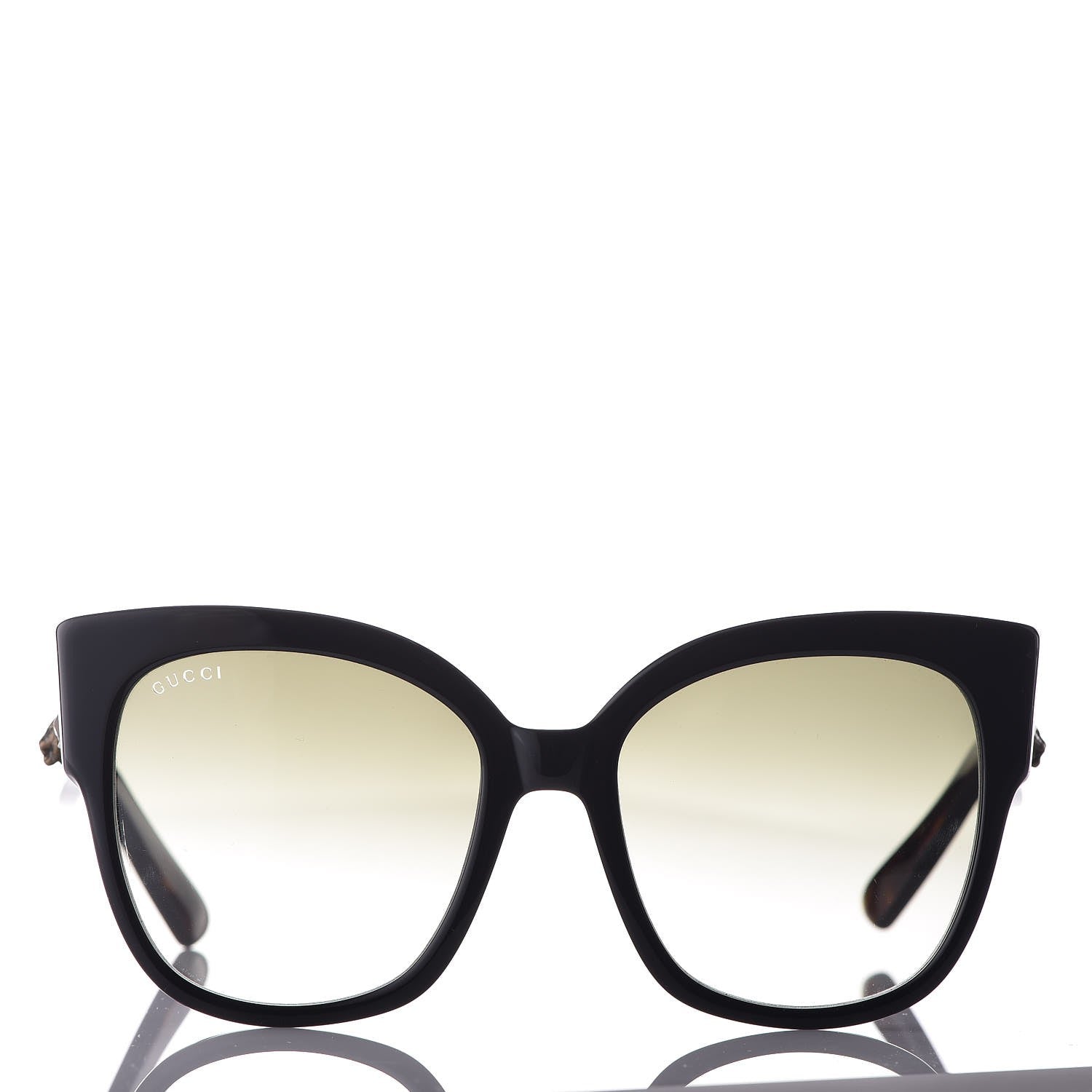 Gucci Acetate Square Frame Web Sunglasses GG0059S Black Tortoise 2 of 8