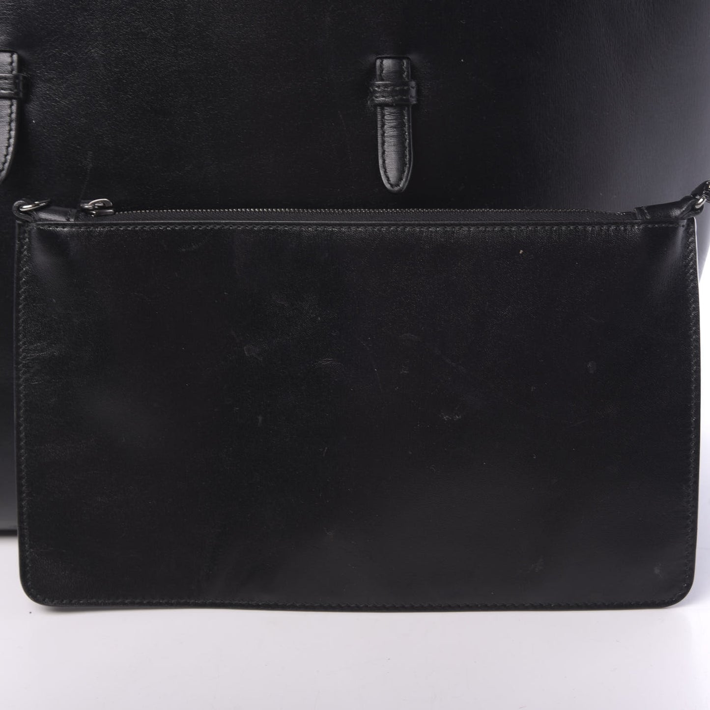 Calfskin Scalloped Trim Cabas MM Black