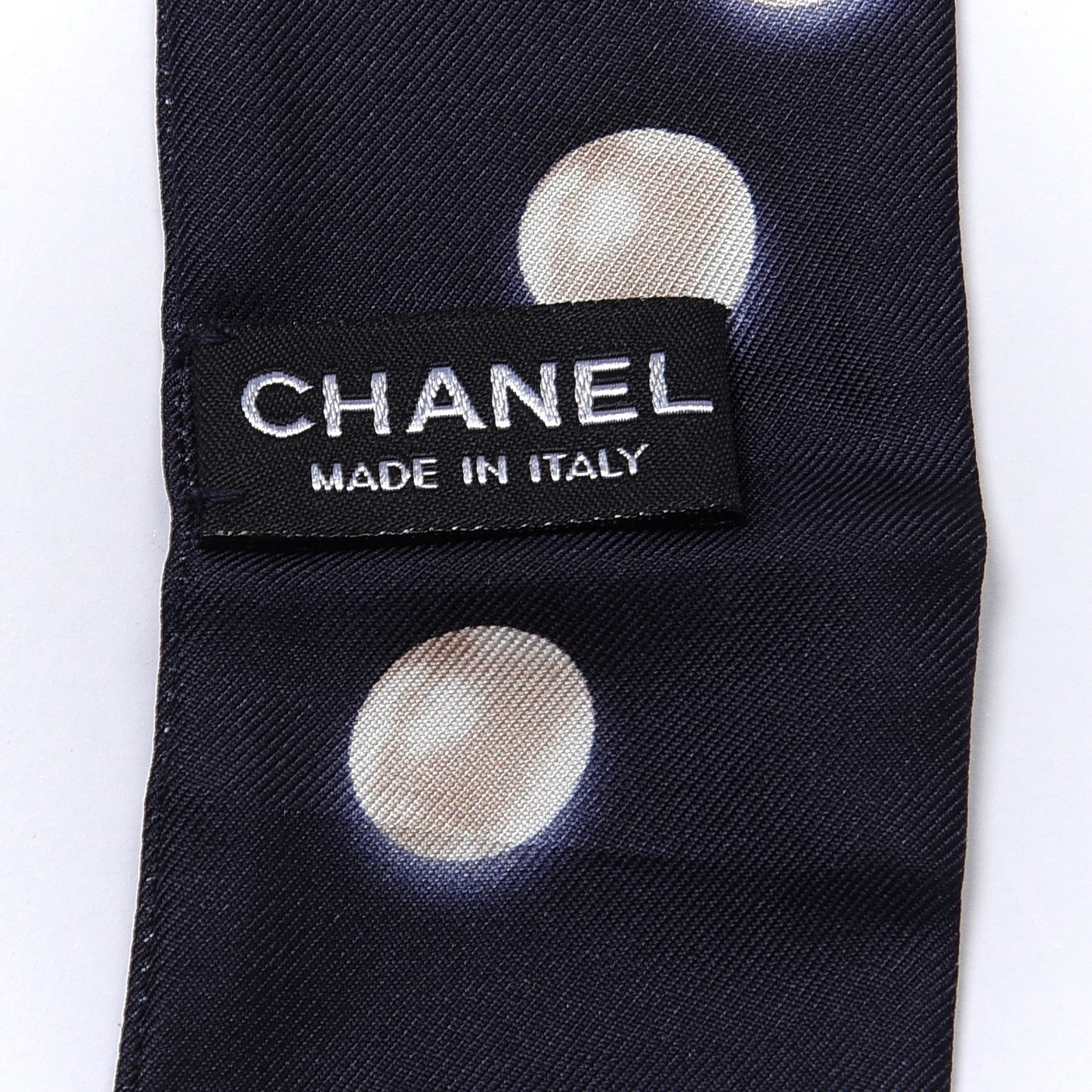 Silk Pearl CC Slim Bandeau Scarf Navy