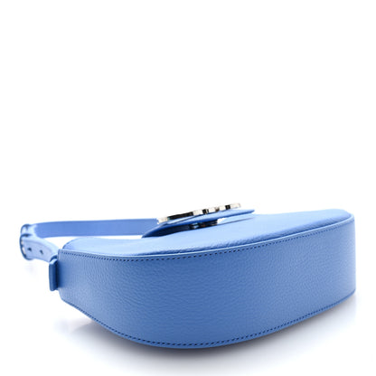 Salvatore Ferragamo Pebbled Calfskin Mini Double Gancini Shoulder Bag Bluette 4 of 9