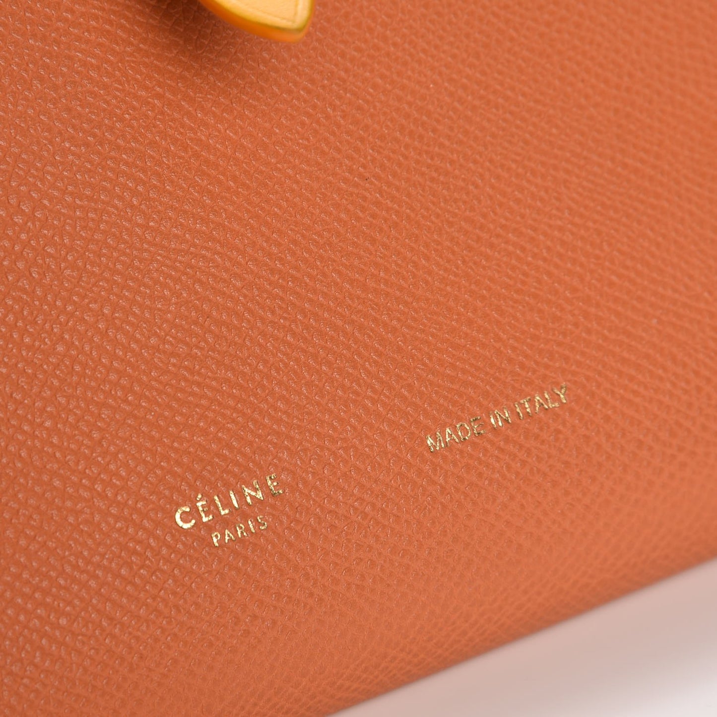 Grained Sleek Calfskin Large Multifunction Strap Wallet Orange
