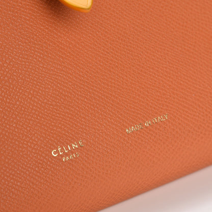 Celine Grained Sleek Calfskin Large Multifunction Strap Wallet Orange 7 of 7