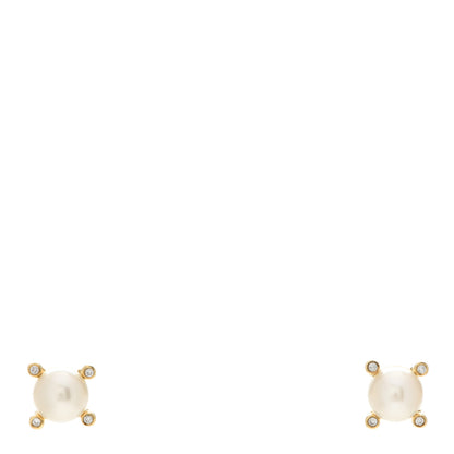 David Yurman 18K Yellow Gold Diamond Pearl 6mm Solari Earrings 1 of 4