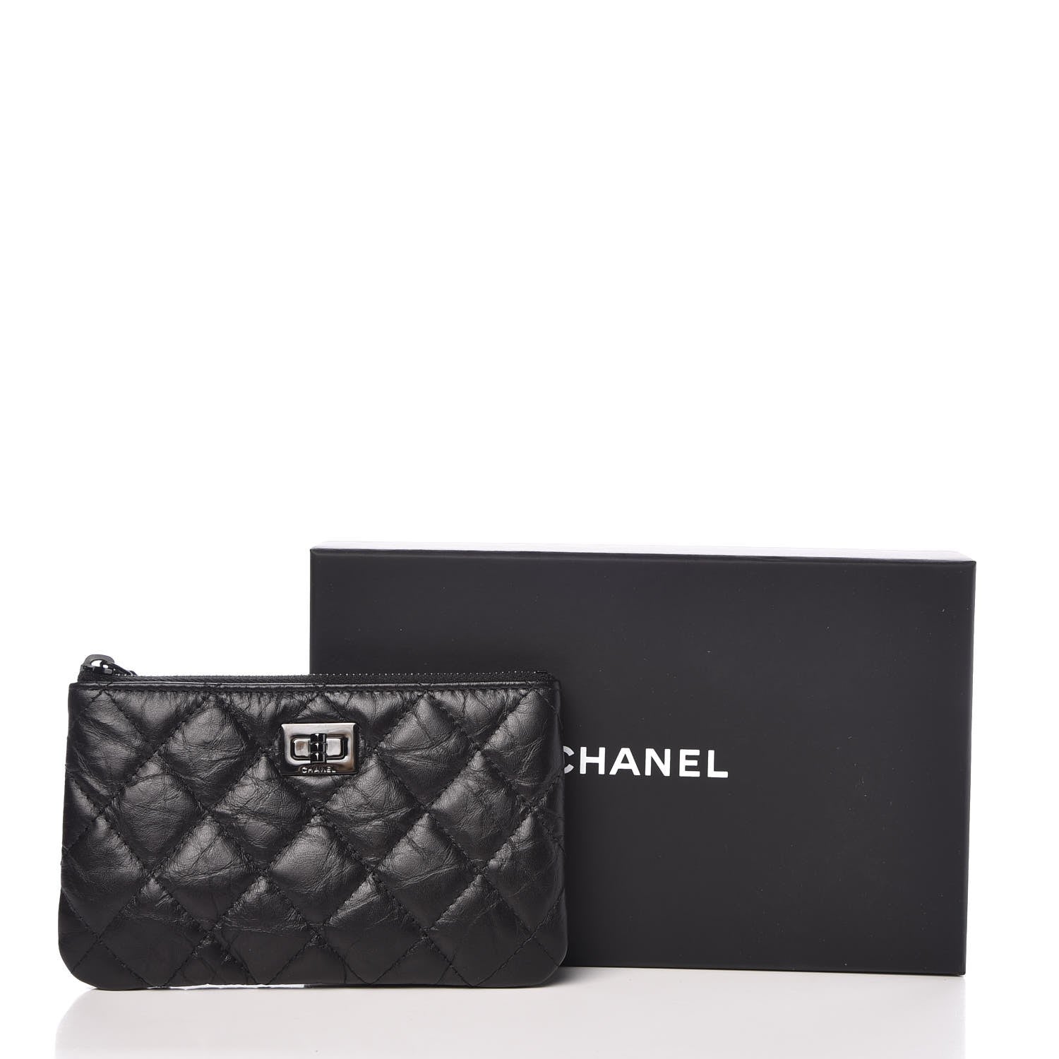 Chanel Aged Calfskin Quilted Small Reissue Cosmetic Case So Black 8 of 8