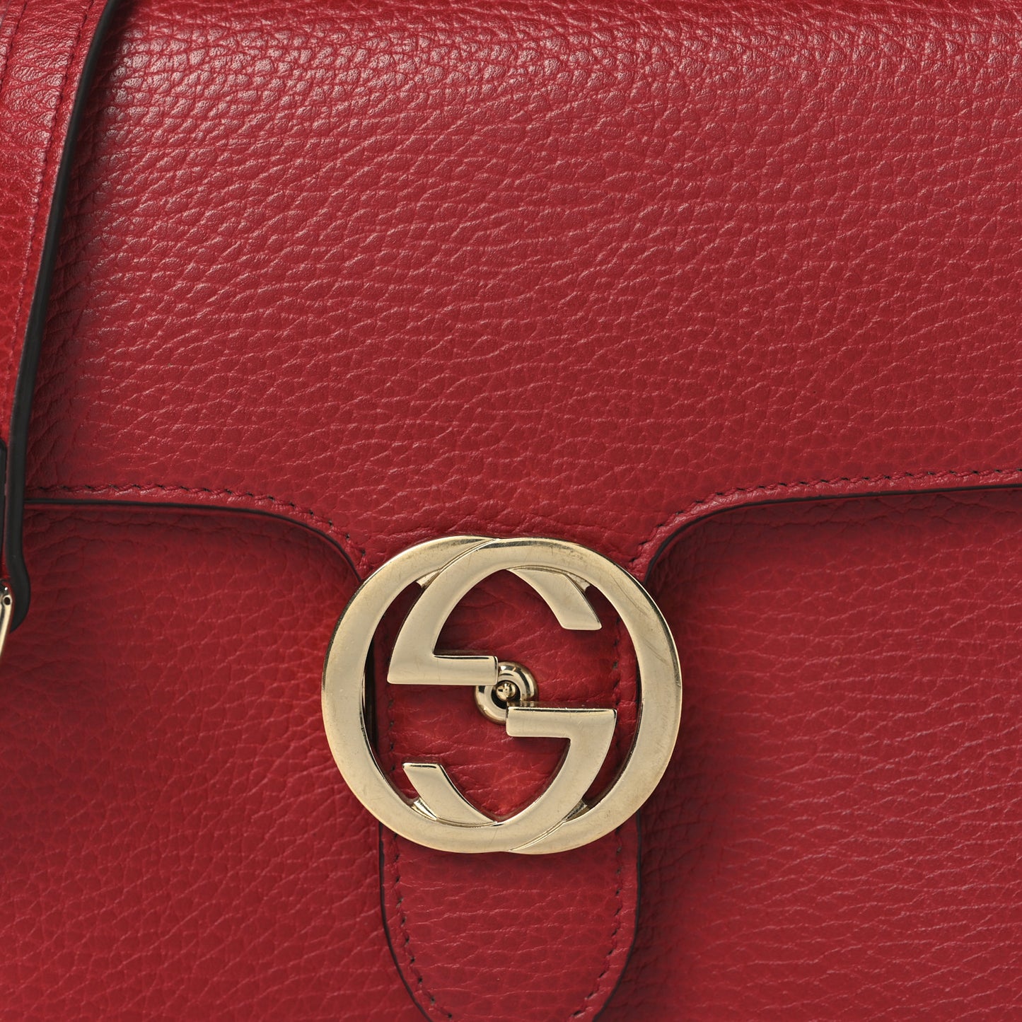 Dollar Calfskin Small Interlocking G Shoulder Bag Red