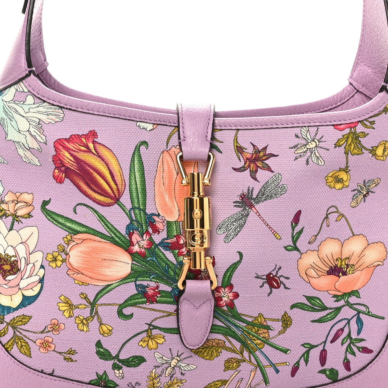 Gucci Canvas Flora Medium Jackie Hobo Lilac 1832264 – FASHIONPHILE