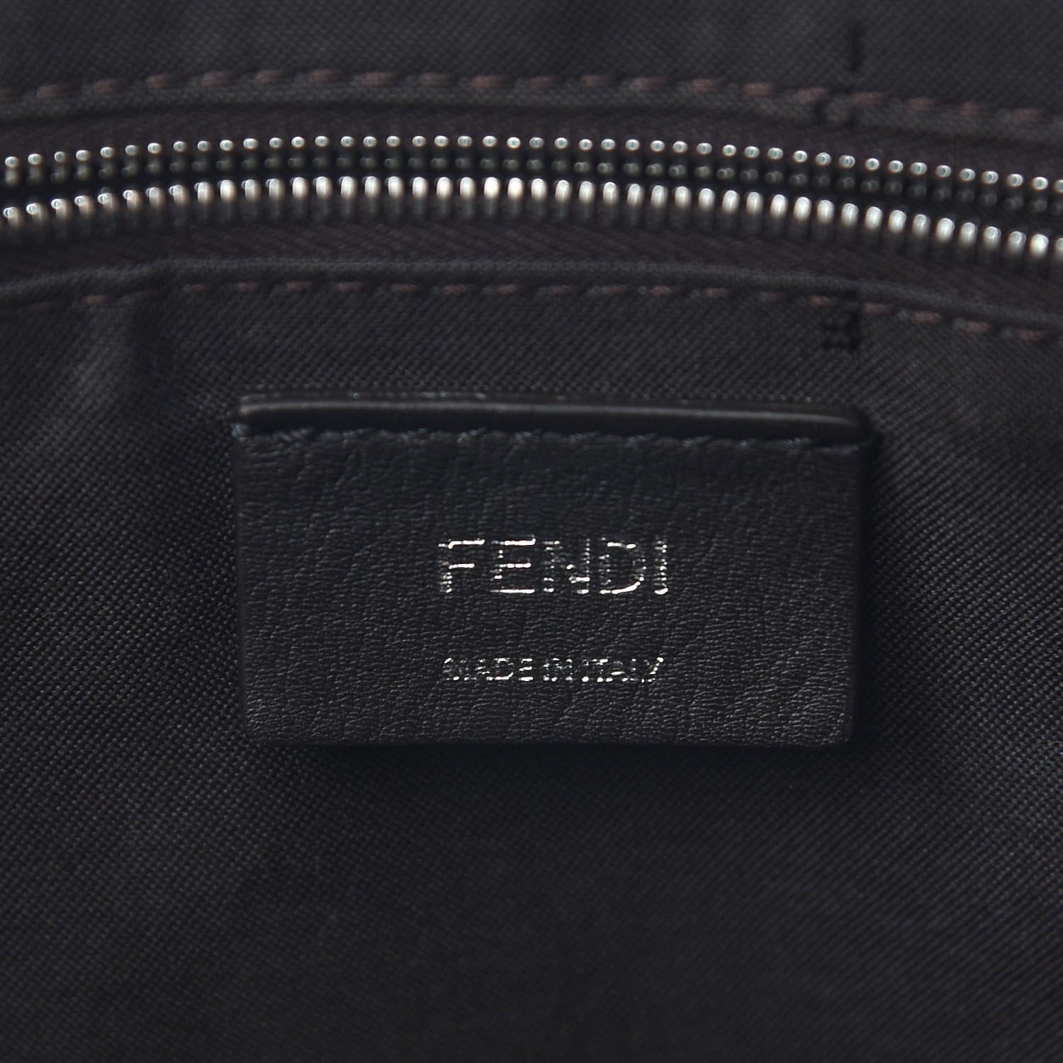 Fendi Glazed Fabric Vitello Century FF 1974 Stamp Patch Shopping Tote Mogano Panna Caramello 6 of 9