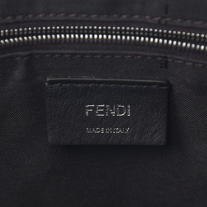 Fendi Glazed Fabric Vitello Century FF 1974 Stamp Patch Shopping Tote Mogano Panna Caramello 6 of 9