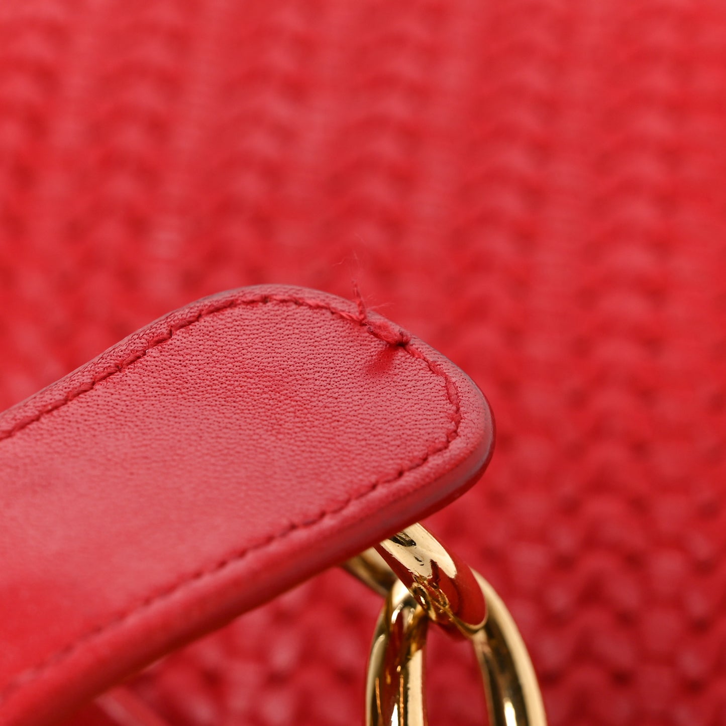 Lambskin Woven Large Dior Soft Tote Rouge Moyen