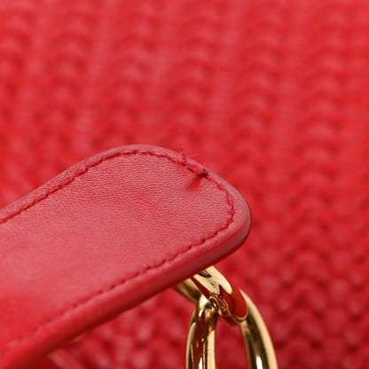 Christian Dior Lambskin Woven Large Dior Soft Tote Rouge Moyen 11 of 11