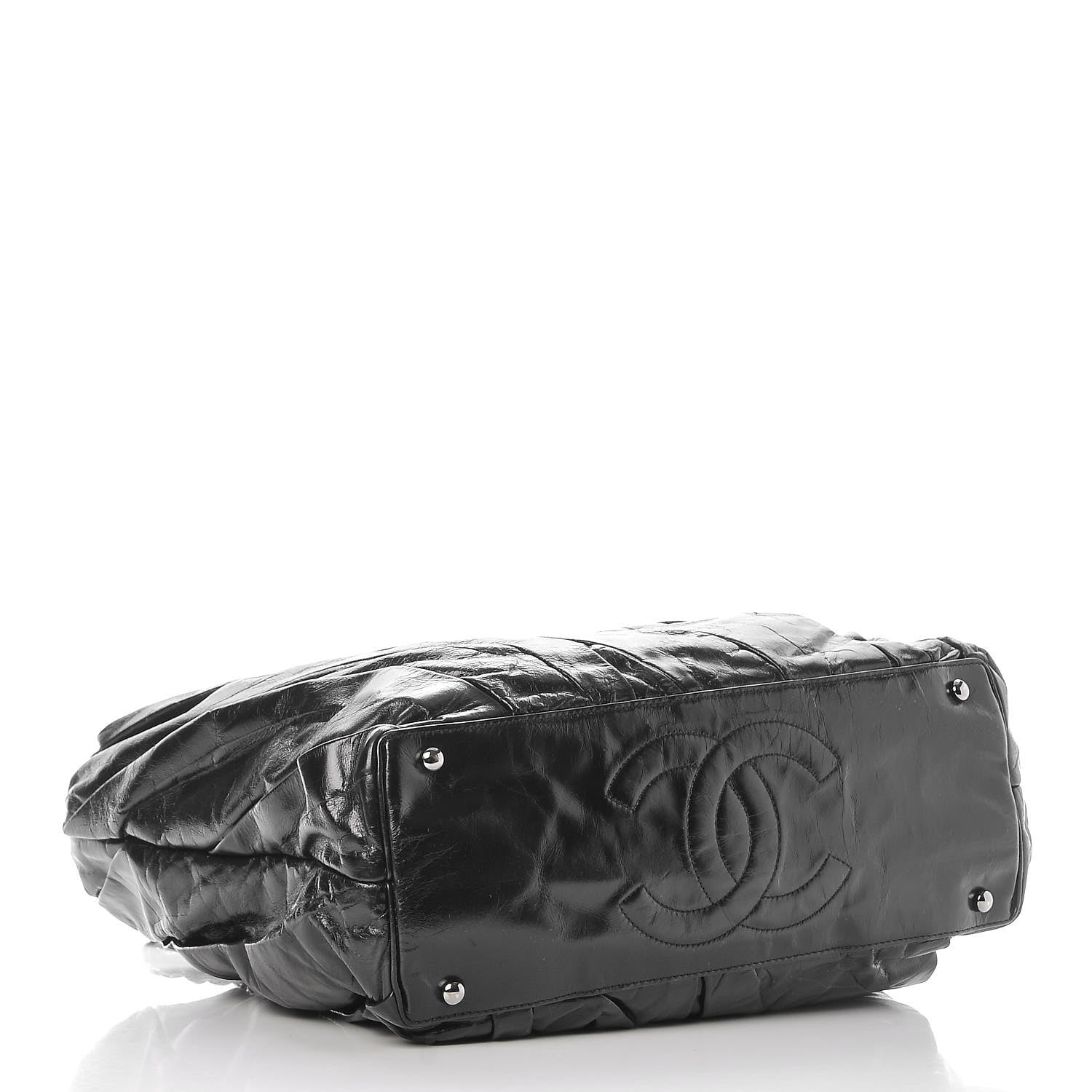 Chanel Glazed Calfskin Large Twisted Tote Black 4 of 7
