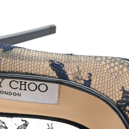 Jimmy Choo Lace Patent Luna Peep Toe Pump 36 Black 10 of 10