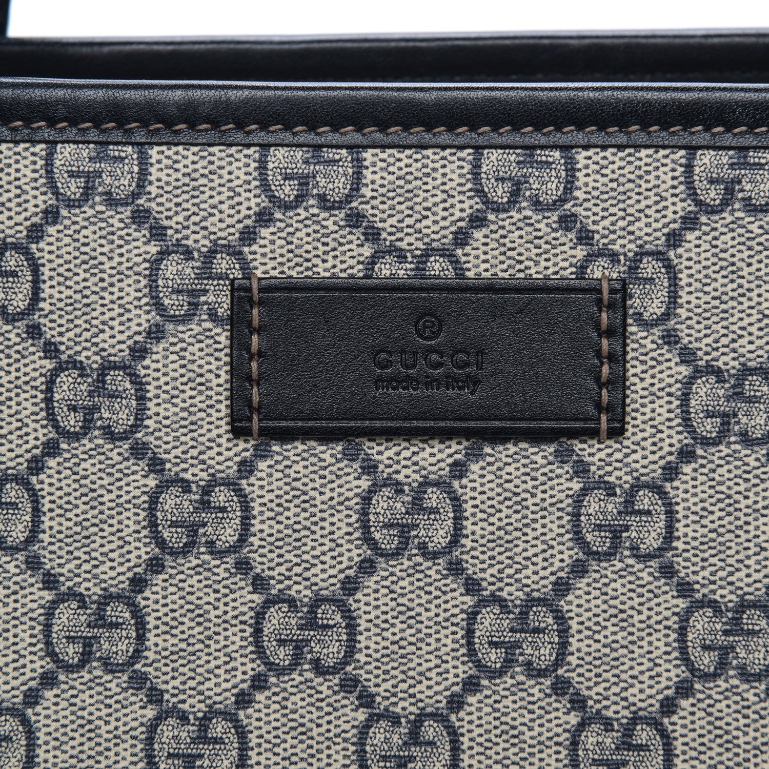 Gucci GG Supreme Monogram Medium Zippered Shopping Tote Navy 14 of 17