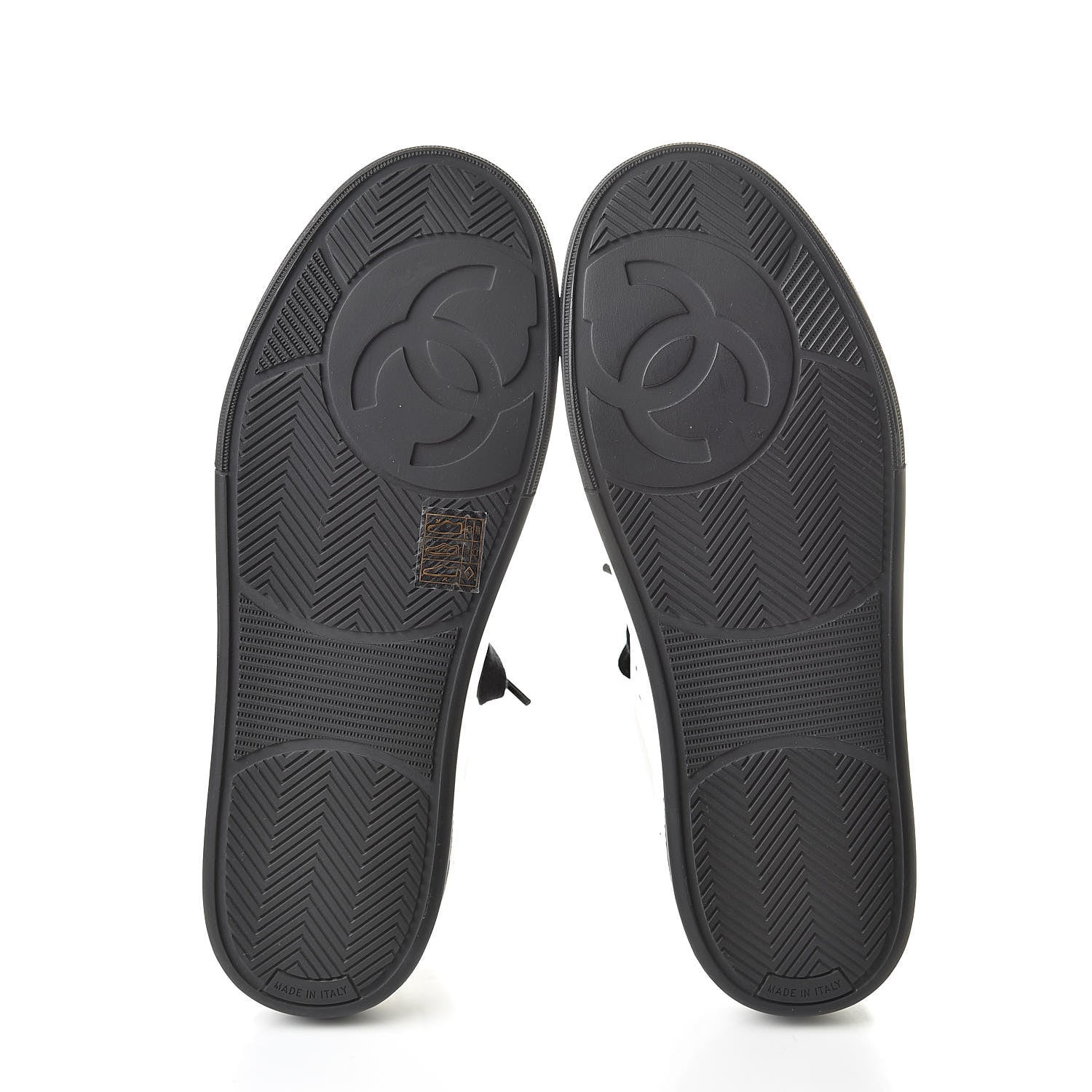 Chanel Calfskin Womens Logo Sneakers 39 Black White 5 of 8