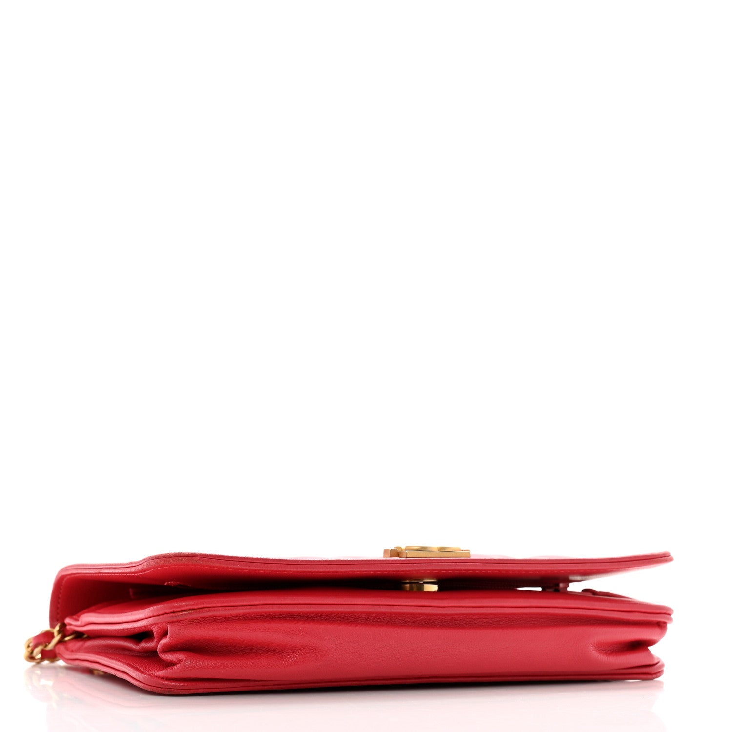 Chanel Lambskin Quilted Boy Wallet On Chain WOC Dark Fuchsia 4 of 16