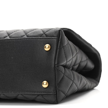 Chanel Caviar Lizard Embossed Quilted Small Coco Handle Flap Black 10 of 10