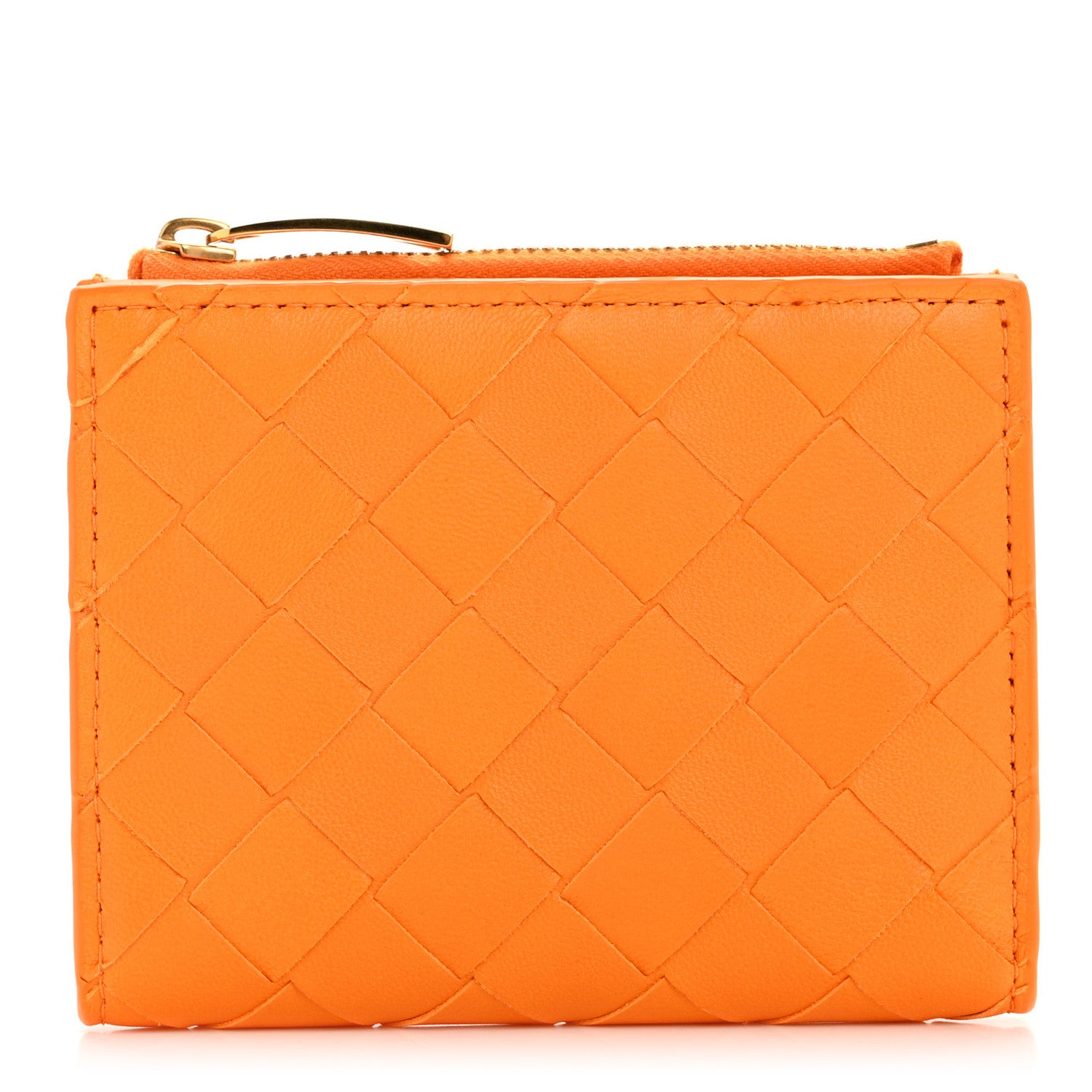 Bottega Veneta Nappa Intrecciato Small Bi-Fold Zip Wallet Tangerine 1 of 10