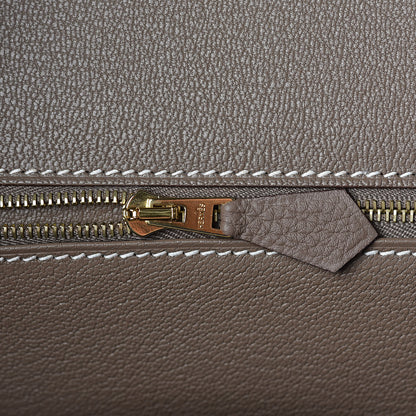 Hermes Taurillon Clemence Birkin 35 Etoupe 23 of 31