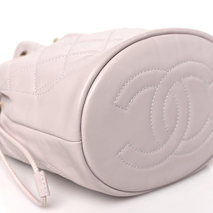 Chanel Shiny Aged Calfskin CC Chain Drawstring Bag Light Purple 9 of 10