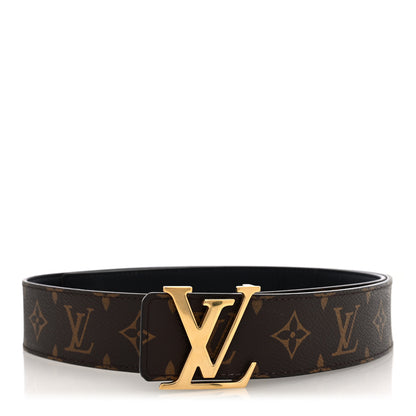 Louis Vuitton Calfskin Monogram 30mm LV Initiales Reversible Belt 90 36 Black 1 of 6