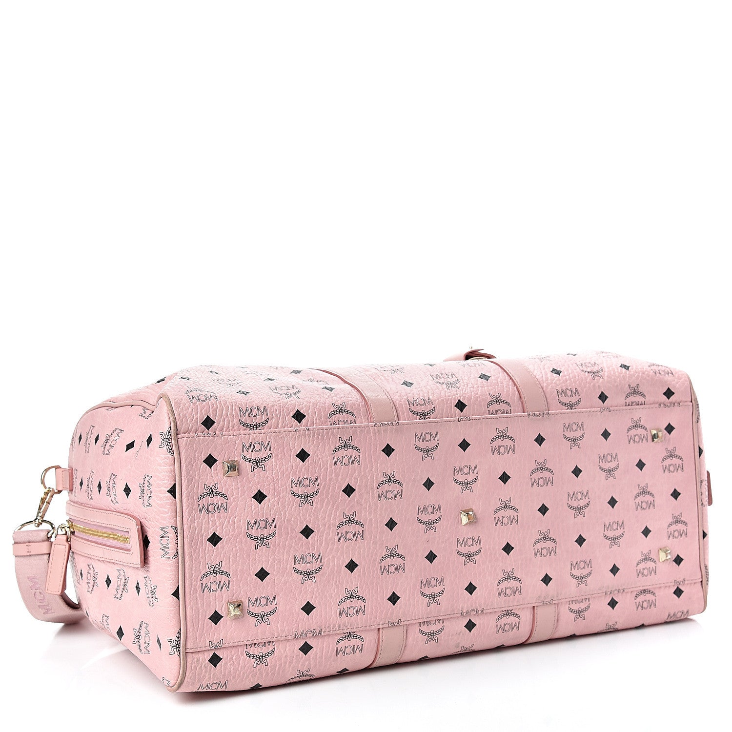 MCM Visetos Large Traveler Weekender Bag Light Pink 4 of 19