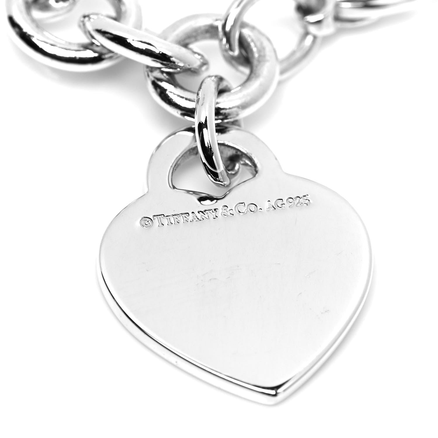 Tiffany Sterling Silver Heart Tag Charm Bracelet 4 of 4