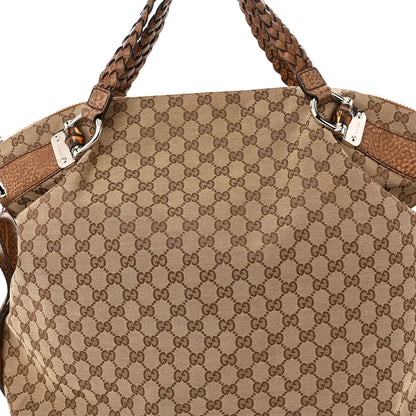 Gucci Monogram Large Bamboo Bar Tassel Shoulder Bag Brown 8 of 10