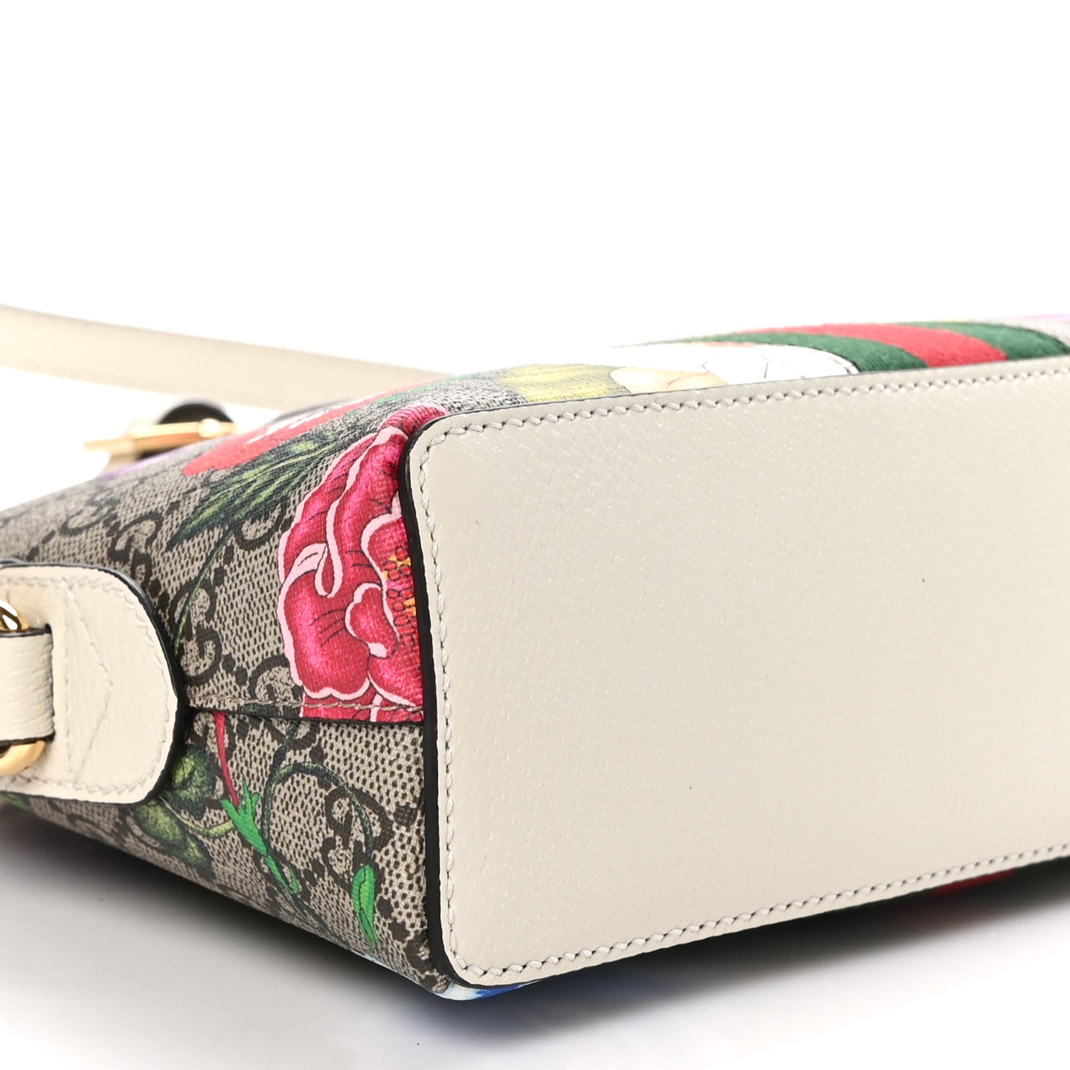 Gucci GG Supreme Monogram Flora Web GG Small Ophidia Dome Shoulder Bag White 10 of 10