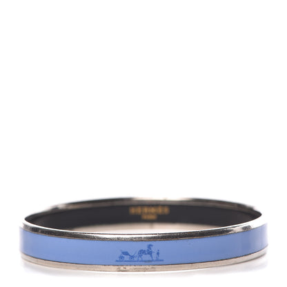 Hermes Enamel Printed Narrow Caleche Bracelet 65 Bleu 1 of 6