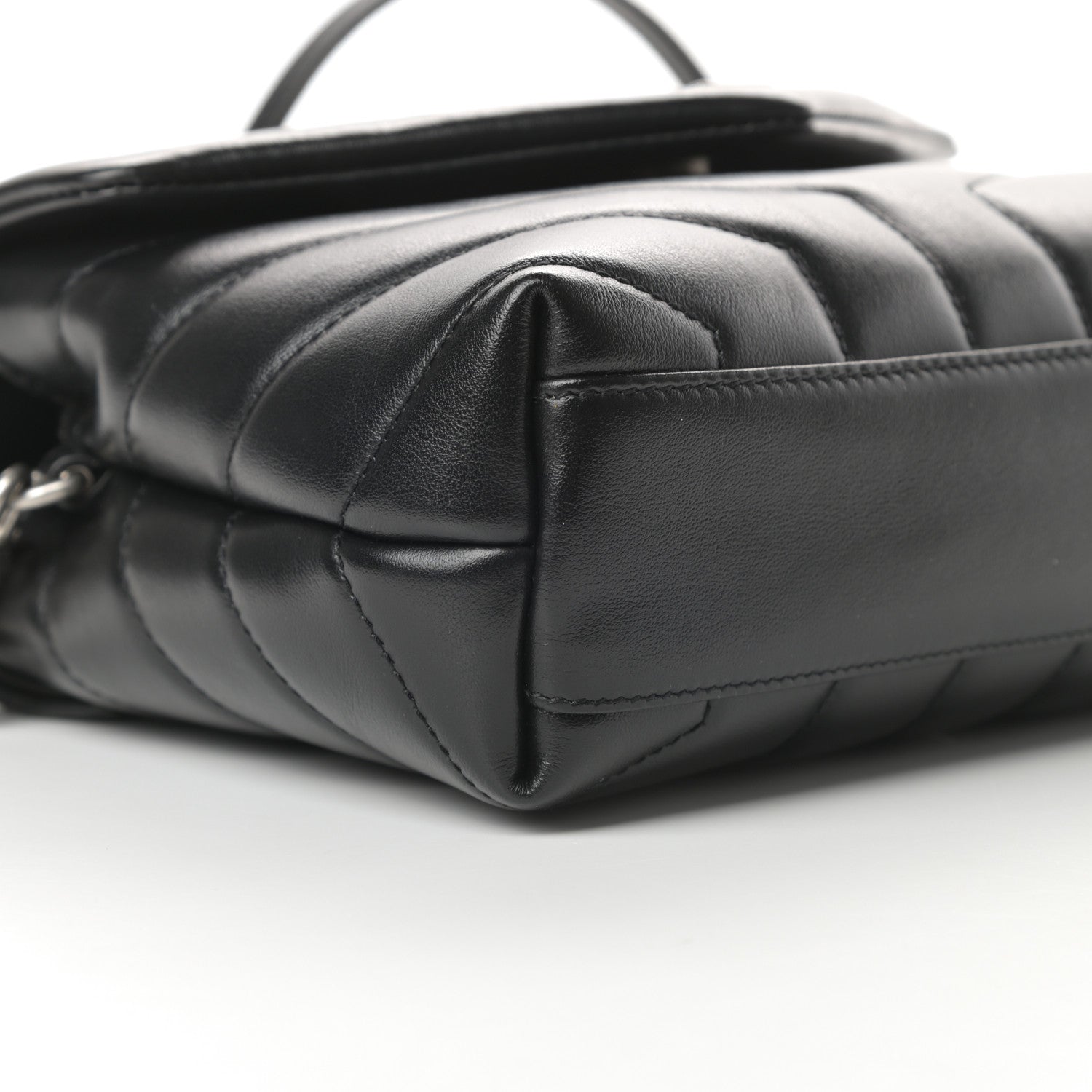 Saint Laurent Calfskin Y Quilted Monogram Toy Loulou Crossbody Bag Black 9 of 11