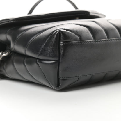 Saint Laurent Calfskin Y Quilted Monogram Toy Loulou Crossbody Bag Black 9 of 11
