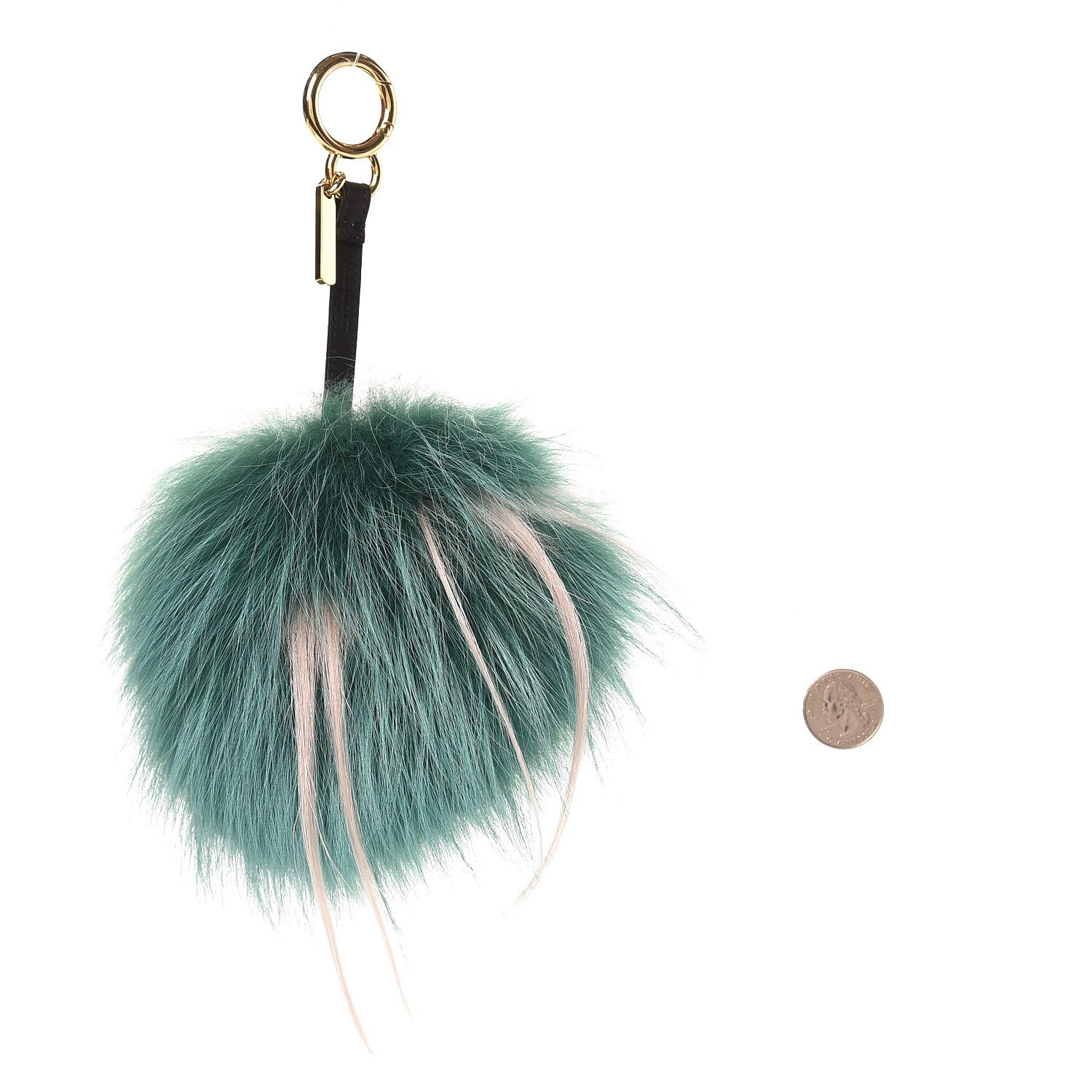 Fendi Fox Rabbit Goat Mink Fur Vitello Flamingo Minty Monster Bag Bug Charm Green Apple Multicolor 2 of 5